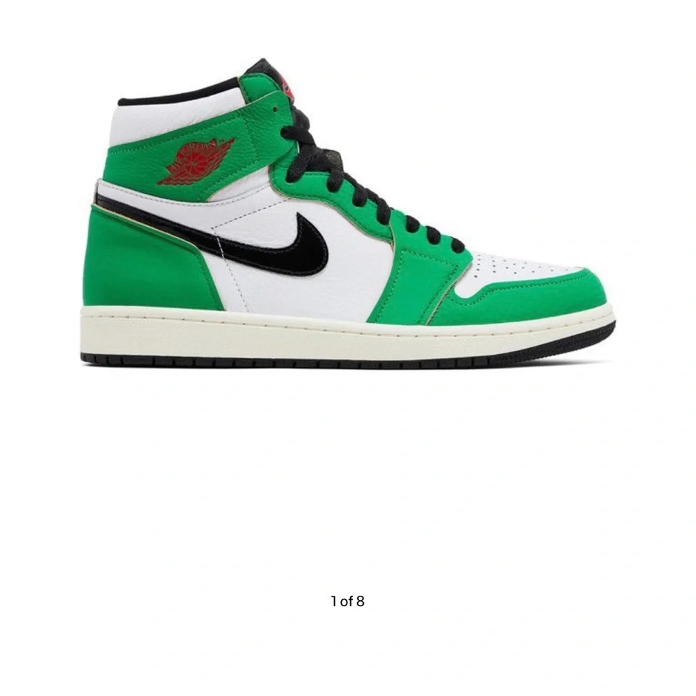 Nike High-Top Sneakers in Green, White, and Black - Picture 3 of 9